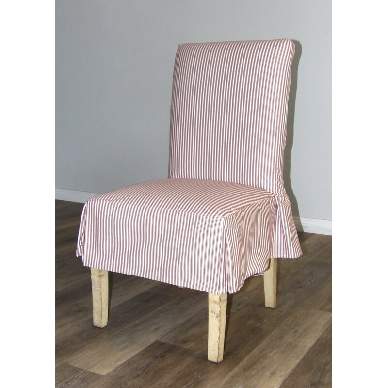 Rosecliff Heights Ticking Stripe Short Box Cushion Dining Chair